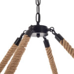 Hemp Rope Φωτιστικό Οροφής 8φωτο (Ε27) με Μαύρο Μέταλλο/Σχοινί (80x80x120)cm