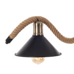 Hemp Rope Φωτιστικό Οροφής 5φωτο (Ε27) με Μαύρο Μέταλλο/Σχοινί (140x20x50)cm