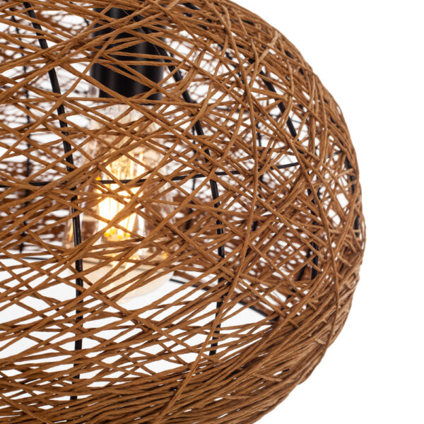 Bamboo Φωτιστικό Οροφής Μονόφωτο (Ε27) Φυσική Απόχρωση (50x50x23)cm