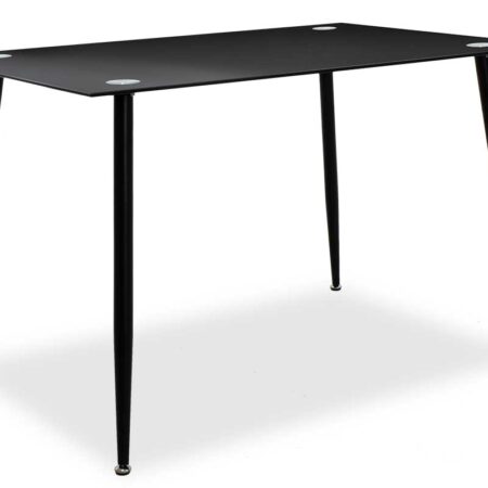 Τραπέζι Vincenzo  ορθογώνιο με γυάλινη επιφάνεια μαύρο 120x80x75εκ