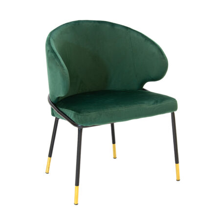 Καρέκλα Nalu  βελούδο σκούρο πράσινο-μαύρο χρυσό πόδι