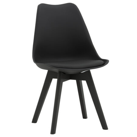 Καρέκλα Gaston  PP-PU μαύρο-πόδι ξύλο μαύρο