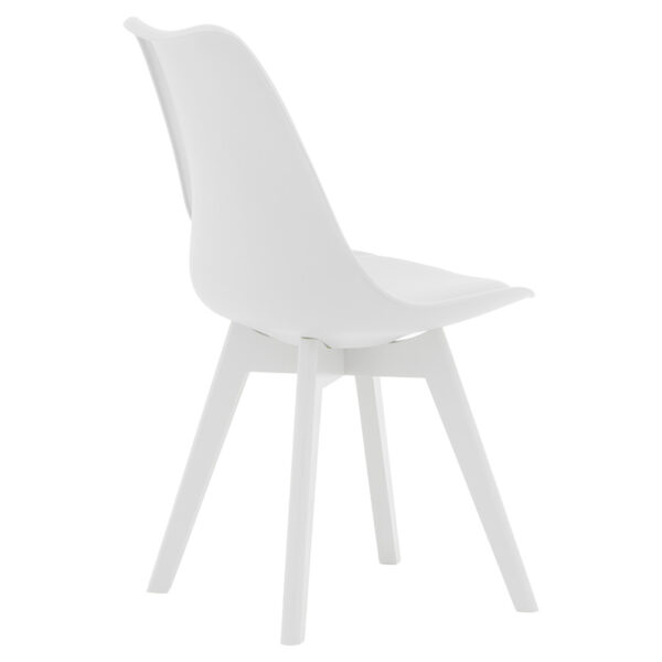 Καρέκλα Gaston  PP-PU λευκό-πόδι ξύλο λευκό
