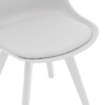 Καρέκλα Gaston  PP-PU λευκό-πόδι ξύλο λευκό