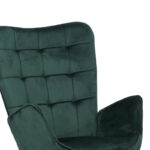 Πολυθρόνα με υποπόδιο Dorita  βελούδο κυπαρισσί-πόδι μαύρο μέταλλο 68.5x76x103εκ