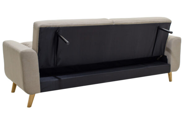 Καναπές-κρεβάτι Carmelo  με μπεζ-γκρι ύφασμα 214x80x86εκ