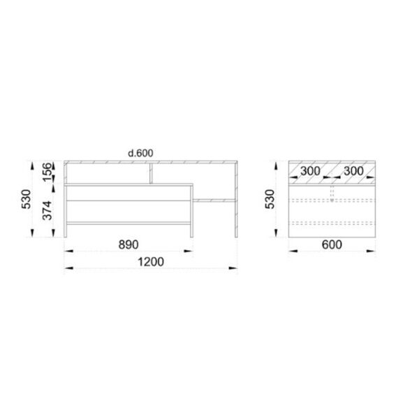 BALANCE COFFEE TABLE SONOMA ΣΚΟΥΡΟ ΛΕΥΚΟ OAK 120x60xH53cm