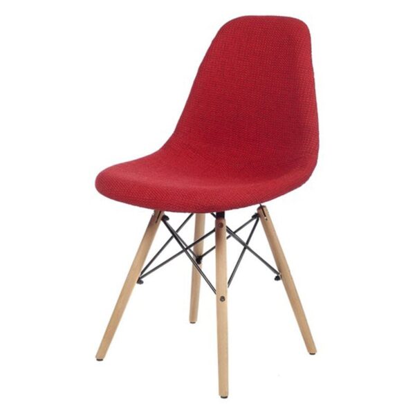 Cozy Ξύλινη Καρέκλα με Κόκκινο Ύφασμα