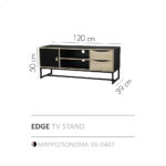 EDGE TV STAND ΜΑΥΡΟ SONOMA 120x39xH50cm