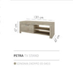 PETRA TV STAND SONOMA ΣΚΟΥΡΟ 131x47xH47cm