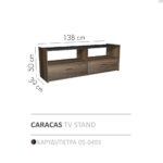CARACAS TV STAND ΚΑΡΥΔΙ ΠΕΤΡΑ 141,2x39xH50cm