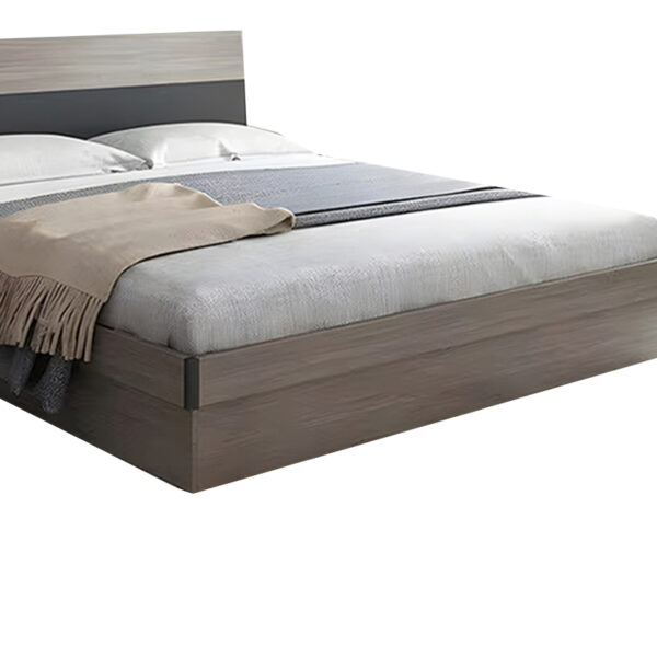 Κρεβάτι Daizy  μονό με αποθηκευτικό χώρο ανοιχτό καρυδί-γκρι μελαμίνης 120x200εκ
