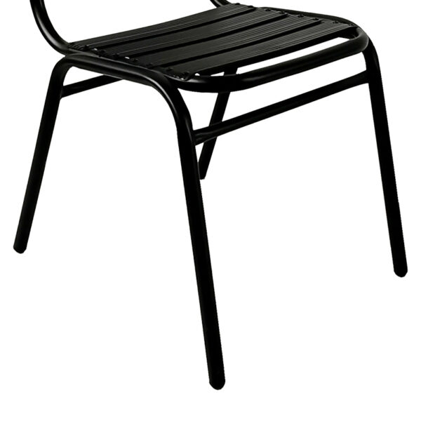 Καρέκλα Sussie  στοιβαζόμενη μαύρο μέταλλο με φέτες αλουμινίου 45x62x76εκ