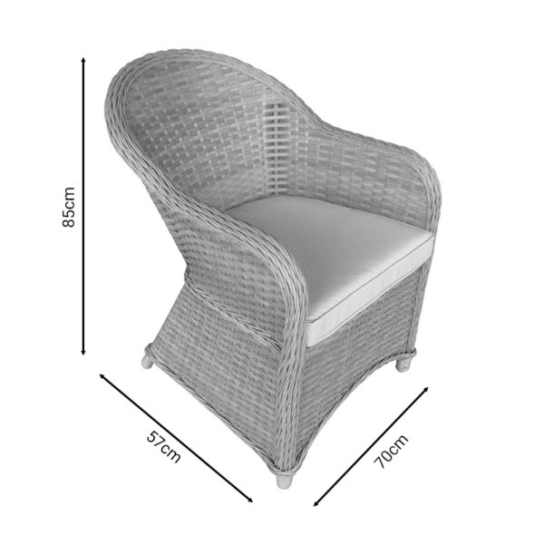 Πολυθρόνα κήπου Hadrian  rattan καφέ- textilene μπεζ 70x57x85εκ