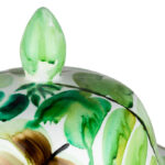 Palm Διακοσμητικό Δοχείο με Καπάκι Πορσελάνης Λευκό/Πράσινο (38x38x44.5)cm