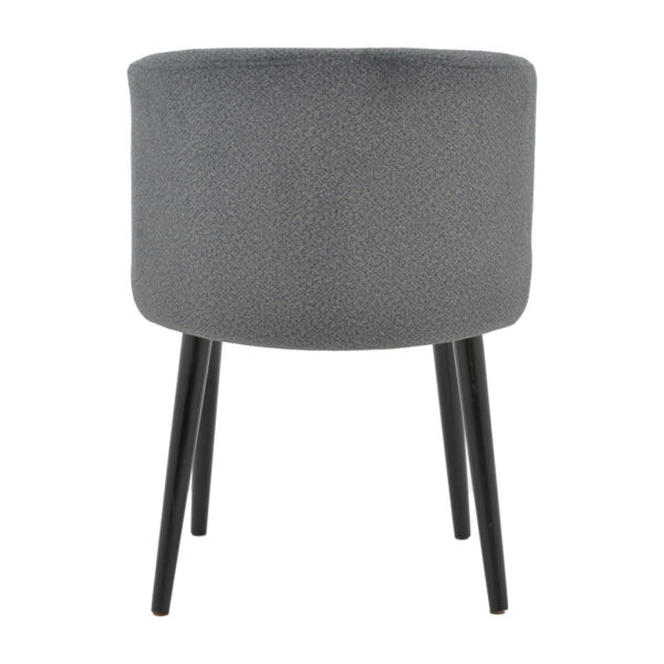 Καρέκλα Sirbet  ανθρακί μπουκλέ ύφασμα-μαύρο μέταλλο 55x45x80εκ