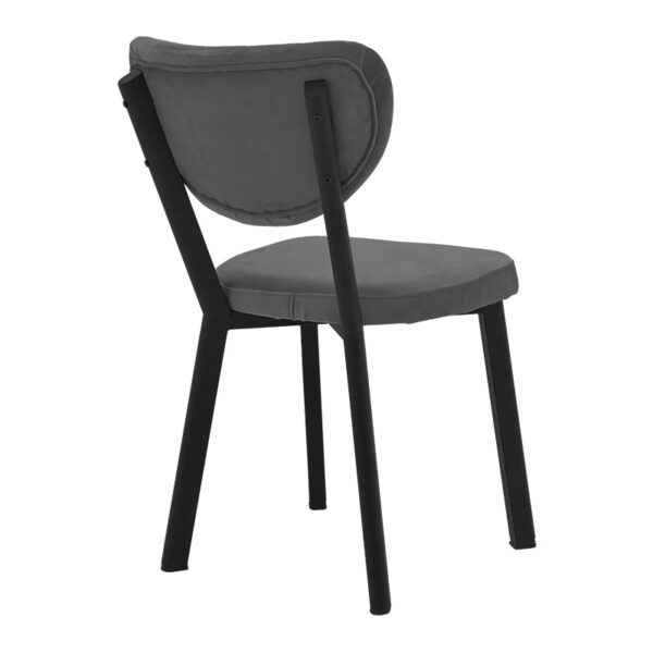 Καρέκλα Joley  ανθρακί βελούδο-πόδι μαύρο μέταλλο 45x39x86.5εκ