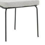 Καρέκλα Dore  εκρού-γκρι μπουκλέ ύφασμα-μαύρο μέταλλο 50x47.5x82εκ