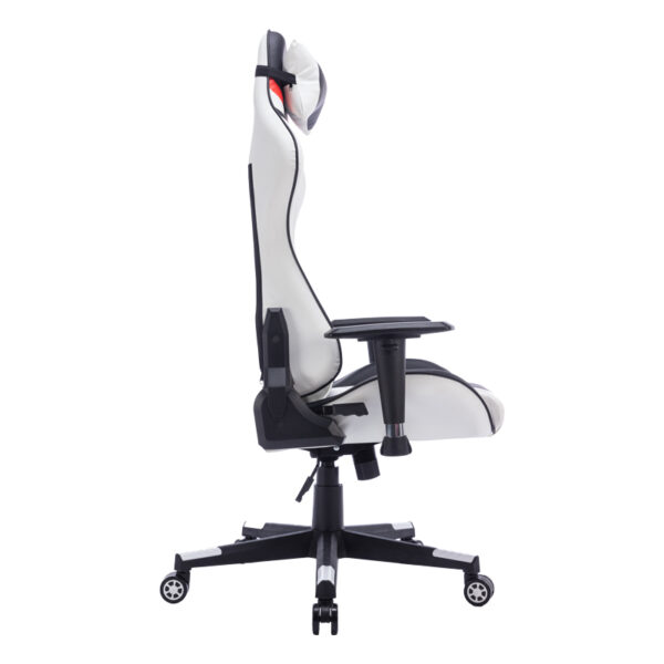 Καρέκλα γραφείου gaming Mazol  pu μαύρο-λευκό 66x56x135εκ