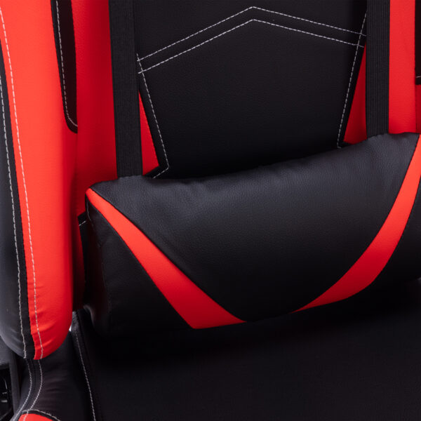 Καρέκλα γραφείου gaming Zeldo  pu μαύρο-κόκκινο 66x56x135εκ