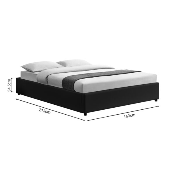 Κρεβάτι διπλό Circe  PU μαύρο με αποθηκευτικό χώρο 150x200εκ