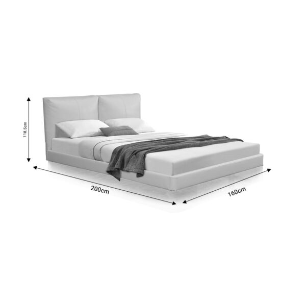 Κρεβάτι διπλό Jessie  floating style με led-PU εκρού 160x200εκ