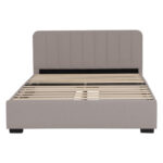 Κρεβάτι διπλό Veloty  ύφασμα μπεζ με συρτάρια 150x200εκ