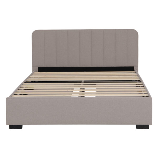 Κρεβάτι διπλό Veloty  ύφασμα μπεζ με συρτάρια 150x200εκ