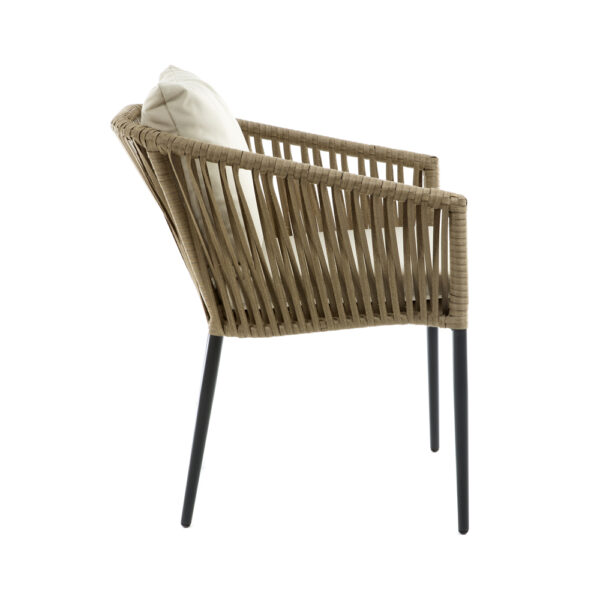 Καρέκλα από πλαστ. ραταν με μαξιλάρι (57x63x42)cm