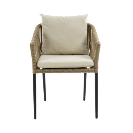 Καρέκλα από πλαστ. ραταν με μαξιλάρι (57x63x42)cm