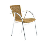 Καρέκλα από πλαστ. ρατάν σε φυσικό χρώμα και σκελετό αλουμινίου (54x60x79)cm