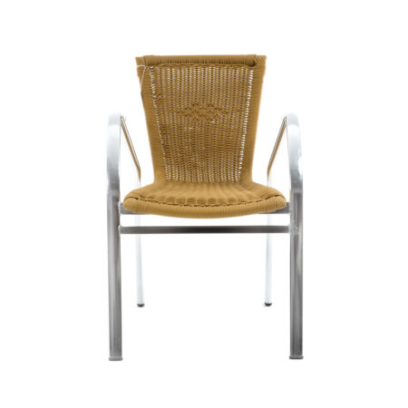 Artekko Καρέκλα από πλαστ. ρατάν σε φυσικό χρώμα και σκελετό αλουμινίου (54x60x79)cm