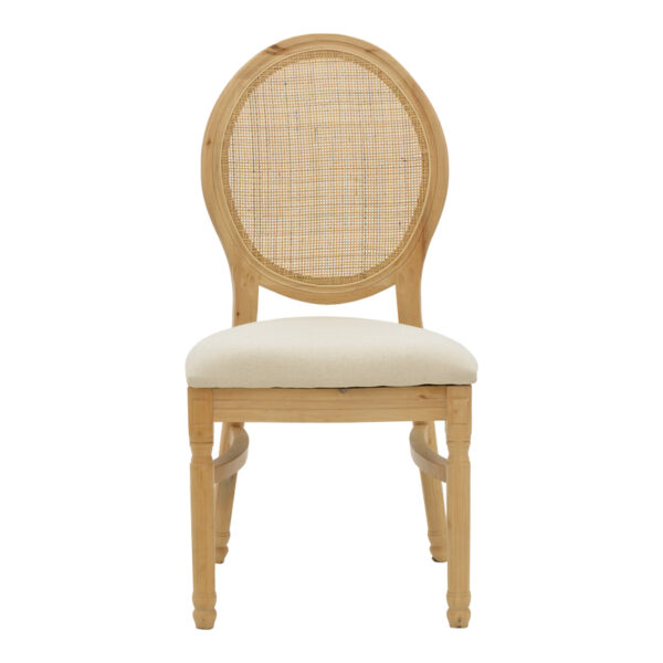 Καρέκλα Canco  φυσικό rubberwood-φυσικό rattan 50x55x98εκ