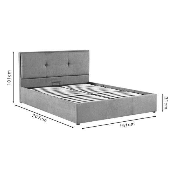 Κρεβάτι διπλό Sonnie  με αποθηκευτικό χώρο βελούδο καφέ 150x200εκ