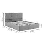 Κρεβάτι διπλό Sonnie  με αποθηκευτικό χώρο βελούδο ανθρακί 150x200εκ
