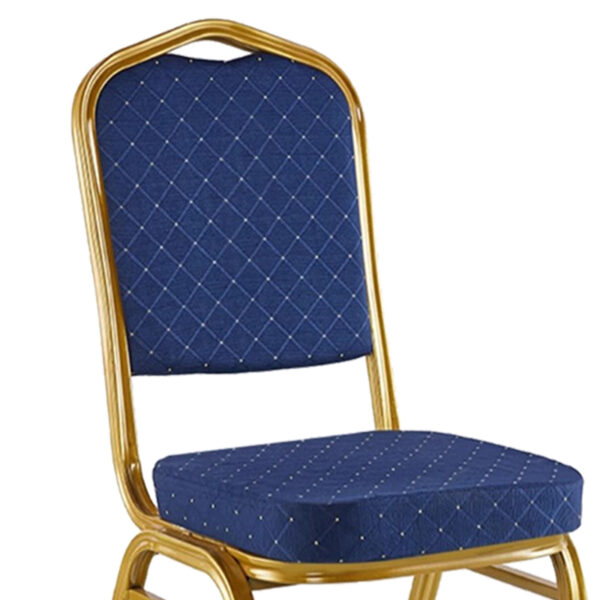 Καρέκλα συνεδρίου Hilton  στοιβαζόμενη ύφασμα μπλε-μέταλλο χρυσό 40x42x92εκ