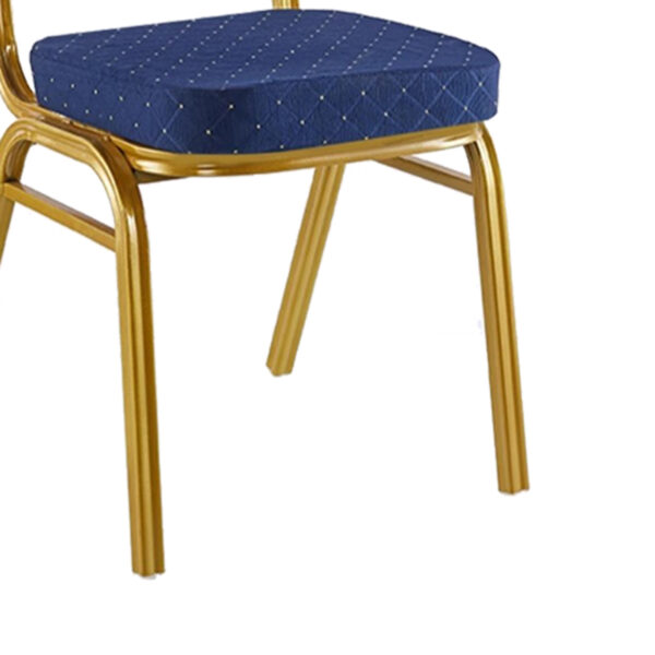 Καρέκλα συνεδρίου Hilton  στοιβαζόμενη ύφασμα μπλε-μέταλλο χρυσό 40x42x92εκ