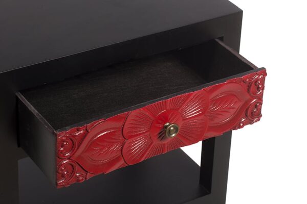 Chinoise Handmade Flower Bed Side Table with 1 Drawer (47x34x50)