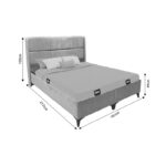 Κρεβάτι διπλό Serene  με αποθηκευτικό χώρο μπεζ ύφασμα 160x200εκ