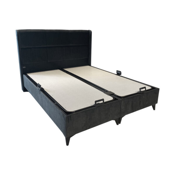 Κρεβάτι διπλό Serene  με αποθηκευτικό χώρο ανθρακί ύφασμα 160x200εκ