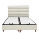 Κρεβάτι διπλό Luxe  με αποθηκευτικό χώρο κρεμ ύφασμα 160x200εκ