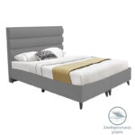 Κρεβάτι διπλό Luxe  με αποθηκευτικό χώρο γκρι ύφασμα 160x200εκ