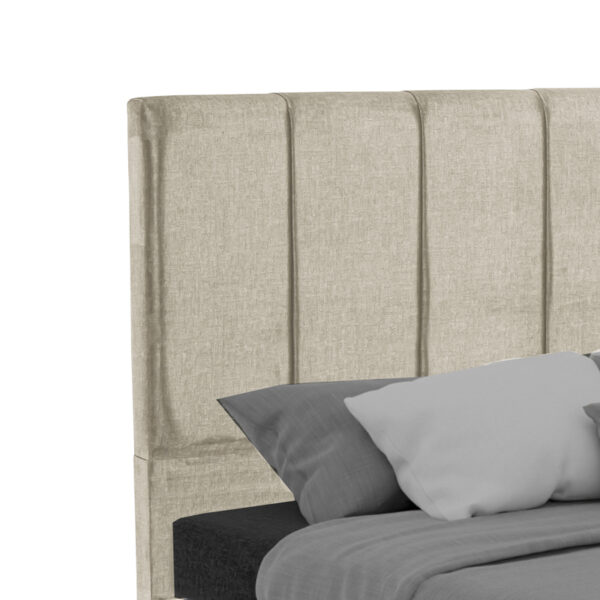 Κρεβάτι διπλό Dreamland  με αποθηκευτικό χώρο κρεμ ύφασμα 160x200εκ