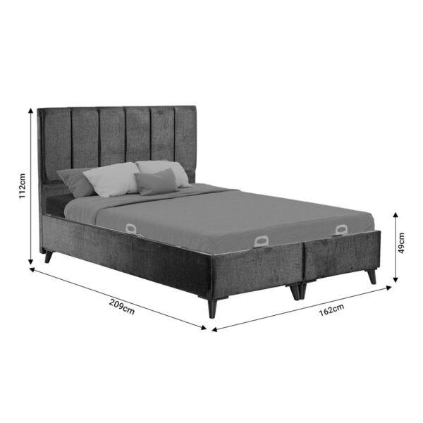 Κρεβάτι διπλό Dreamland  με αποθηκευτικό χώρο κρεμ ύφασμα 160x200εκ
