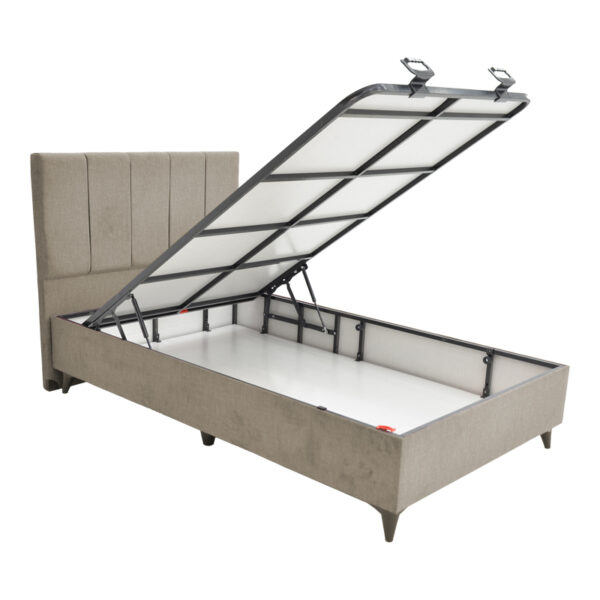 Κρεβάτι μονό Dreamland  με αποθηκευτικό χώρο κρεμ ύφασμα 120x200εκ