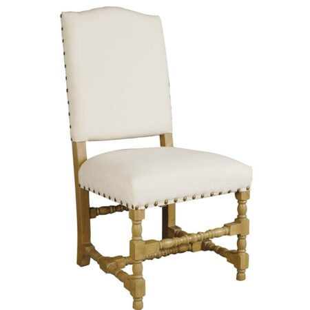 Zreigdacs Καρέκλα Ξύλινη με Μαξιλάρι και Πλάτη Λευκού Υφάσματος και Σκελετό Φυσικό Χρώμα (55x52x109)cm