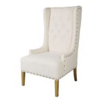 Beex Καρέκλα με Ψηλή Πλάτη Λευκό Ύφασμα (64x66x64)cm
