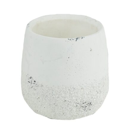 Cement Βάζο/Κασπώ Τσιμεντένιο Λευκό (13x13x13)cm