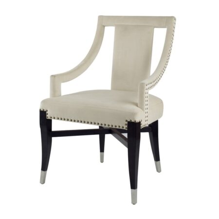 Theenels Καρέκλα Ύφασμα με Σκούρα Πόδια Λευκά (59x61x92)cm