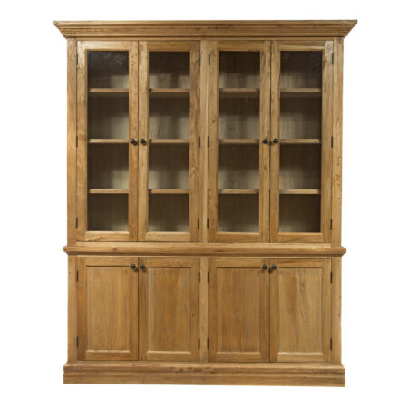 Artekko Βιτρίνα με ντουλάπι από ξύλο μασίφ (180x45x220)cm